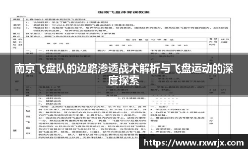 南京飞盘队的边路渗透战术解析与飞盘运动的深度探索